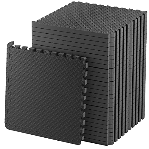 Suelo goma eva; 4 Piezas y 8 Bordes; Grosor de 2cm; 61,5 x 61,5cm; suelo gimnasio – Más gruesas y grandes que las baldosas habituales, para Gym, Tatami Puzzle.