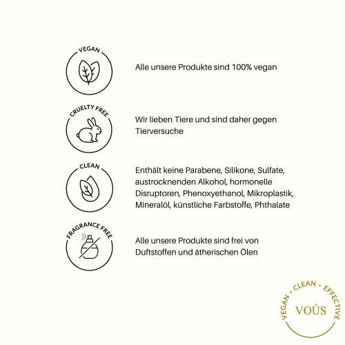 Suero puro de ácido hialurónico en dosis altas de 8 veces | 50 ml | + Niacinamida + péptidos de 8 veces | Anti-envejecimiento | humectante vegano, limpio y natural de VOÛS skincare