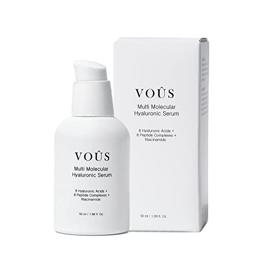 Suero puro de ácido hialurónico en dosis altas de 8 veces | 50 ml | + Niacinamida + péptidos de 8 veces | Anti-envejecimiento | humectante vegano, limpio y natural de VOÛS skincare