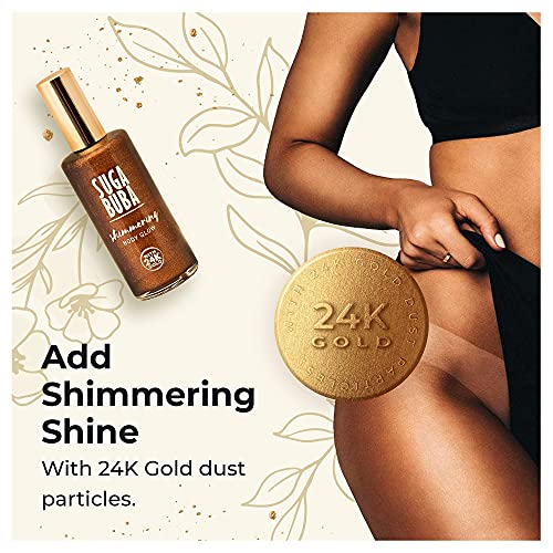 Suga Buba brillo corporal | Maquillaje para el cuerpo y las piernas | Crema hidratante de brillo corporal dorado | Aceite de brillo corporal | Loción de brillo | Brillo instantáneo | 100ml