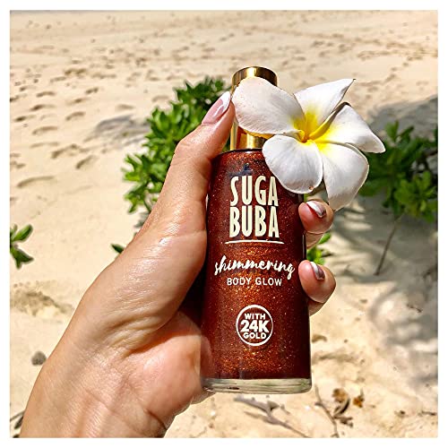 Suga Buba brillo corporal | Maquillaje para el cuerpo y las piernas | Crema hidratante de brillo corporal dorado | Aceite de brillo corporal | Loción de brillo | Brillo instantáneo | 100ml