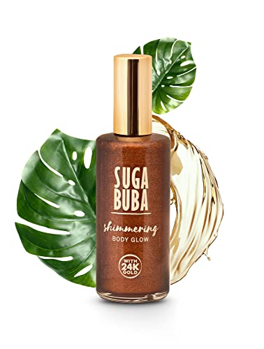 Suga Buba brillo corporal | Maquillaje para el cuerpo y las piernas | Crema hidratante de brillo corporal dorado | Aceite de brillo corporal | Loción de brillo | Brillo instantáneo | 100ml