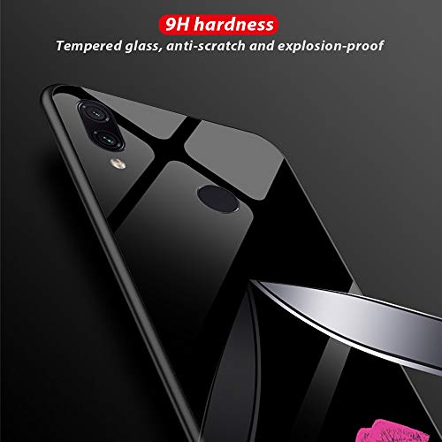 Suhctup Compatible con Xiaomi Redmi K20 Funda Vidrio Templado con Cordón Cuerda y Dibujos Diseño Carcasa TPU Cuadro Suave Bumper Anti-Choques Anti-Arañazos Cover,Lmpresión de Labios 1