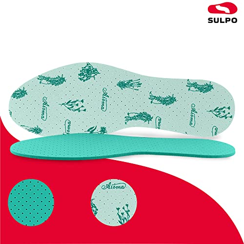 SULPO 4 pares de plantillas con aroma de menta fresca contra el sudor, plantillas desodorantes para hombre y mujer, con un aroma de menta contra el olor, color, talla 46 EU