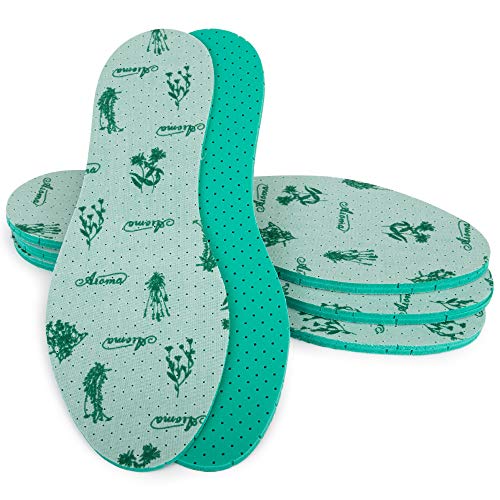 SULPO 4 pares de plantillas con aroma de menta fresca contra el sudor, plantillas desodorantes para hombre y mujer, con un aroma de menta contra el olor, color, talla 46 EU