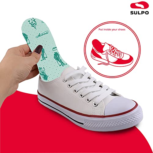 SULPO 4 pares de plantillas con aroma de menta fresca contra el sudor, plantillas desodorantes para hombre y mujer, con un aroma de menta contra el olor, color, talla 46 EU