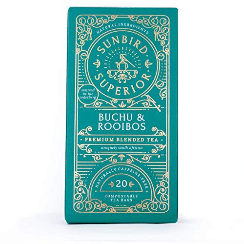Sunbird Rooibos Buchu Rooibos | Té Rojo con Buchu | 20 bolsas de composta | Rare Premium Rooibos | 100% Ecorresponsable |