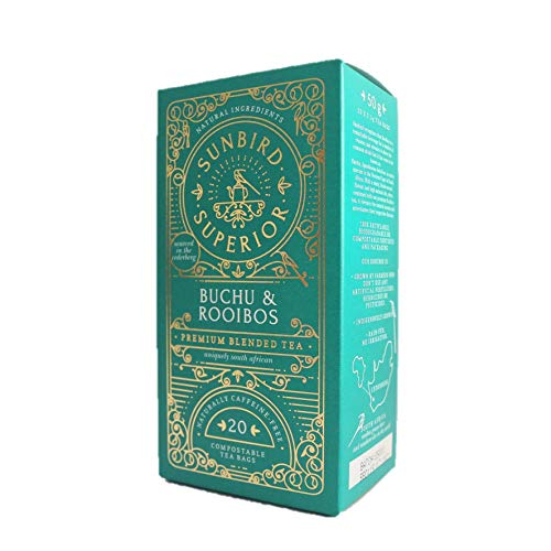 Sunbird Rooibos Buchu Rooibos | Té Rojo con Buchu | 20 bolsas de composta | Rare Premium Rooibos | 100% Ecorresponsable |