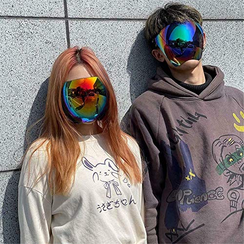 Sunglasses Visor Full Face Cover, Oversized Huge Big Shield Full Face Polarized Large Mirror Sunglasses, Daily Entertainment Protective Eyewear, UV Protection Large M-A-S-K (C)