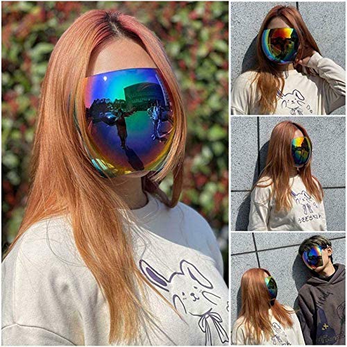 Sunglasses Visor Full Face Cover, Oversized Huge Big Shield Full Face Polarized Large Mirror Sunglasses, Daily Entertainment Protective Eyewear, UV Protection Large M-A-S-K (C)