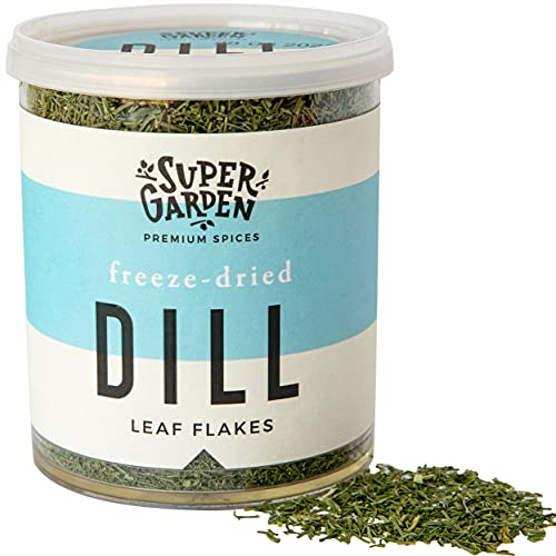 Super Garden eneldo liofilizado - Producto 100% puro y natural - Apto para veganos - Sin azúcares, aditivos artificiales ni conservantes añadidos - Sin gluten - No OMG