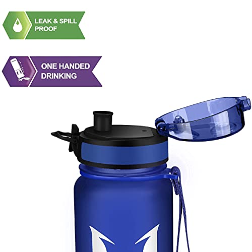 Super Sparrow Botella de Agua Deportiva - 500ml - Sin BPA (Mate- Azul Metílico)
