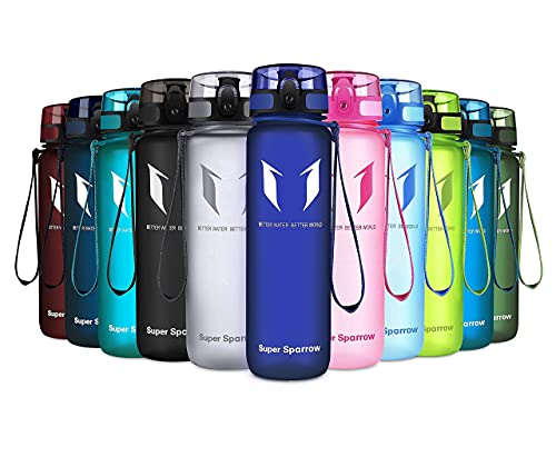 Super Sparrow Botella de Agua Deportiva - 500ml - Sin BPA (Mate- Azul Metílico)
