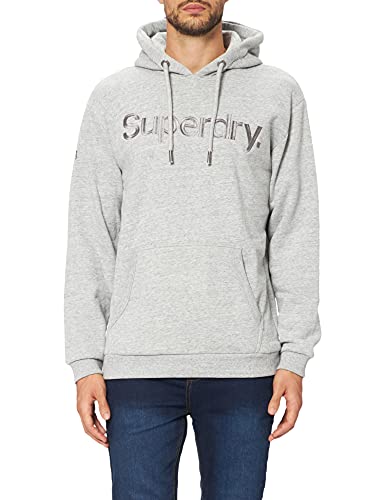 Superdry Core Logo Source Hoodie Sudadera con Capucha, Athletic Grey Marl, S para Hombre
