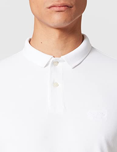 Superdry Polo clásico de piqué S/S, Blanco, XXL para Hombre