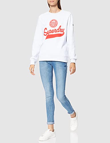 Superdry Script Style Col Crew Jersey, Ice Marl, M para Mujer