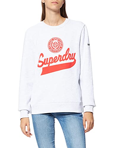 Superdry Script Style Col Crew Jersey, Ice Marl, M para Mujer