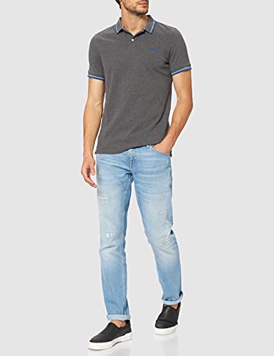 Superdry S/S Tipped Polo, Rich Charcoal Marl/Royal, XXL para Hombre