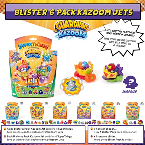 SuperThings Guardians of Kazoom – Blíster 10 Pack y Pack Sorpresa 15 Sets | Contiene Blister 10 Pack, Blister 6 Kazoom Jets, 10 Sobres One Pack y 4 Kazoom Kids | Juguetes para Niños
