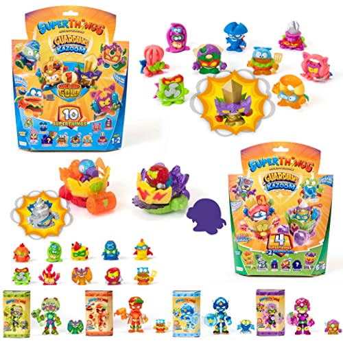 SuperThings Guardians of Kazoom – Blíster 10 Pack y Pack Sorpresa 15 Sets | Contiene Blister 10 Pack, Blister 6 Kazoom Jets, 10 Sobres One Pack y 4 Kazoom Kids | Juguetes para Niños