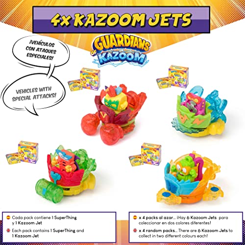 SuperThings Guardians of Kazoom – Blíster 10 Pack y Pack Sorpresa 15 Sets | Contiene Blister 10 Pack, Blister 6 Kazoom Jets, 10 Sobres One Pack y 4 Kazoom Kids | Juguetes para Niños