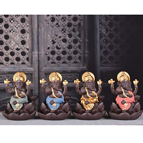 SUPVOX Quemador de incienso de cerámica Ganesha elefante Dios titular de incienso Ganesh estatua elefante Buda estatua verde