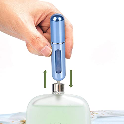 SUQ 6 Piezas de Perfume, Botellas de Atomizador Recargables de 5 ml, Fragancia Portátil Visible Vacía, Mini Botella de Spray de Atomizador de Perfume de Viaje, Cabe en su Bolso, Bolsillo, Equipaje