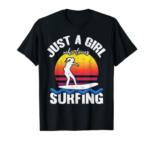 Surfer Women Surf Sunset Solo una chica que ama el surf Camiseta