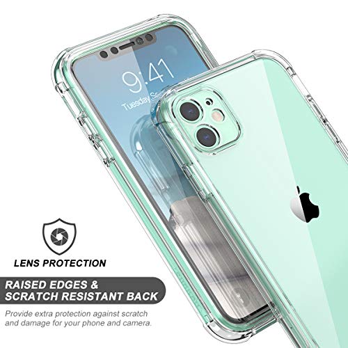 SURITCH Funda iPhone 11 360 Grados Transparente y Protector Antigolpes [Ultra Hybrid] Transparent PC Dura Resistente + TPU Silicona Bumper, Doble Cara Carcasa para iPhone 11 - Claro