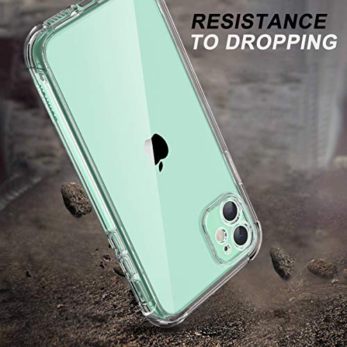 SURITCH Funda iPhone 11 360 Grados Transparente y Protector Antigolpes [Ultra Hybrid] Transparent PC Dura Resistente + TPU Silicona Bumper, Doble Cara Carcasa para iPhone 11 - Claro