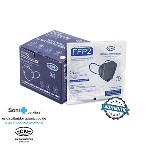 SV life Mascarilla FFP2 + Ajustadores | Homologada CE, 5 capas, Protección Certificada | Alta Filtración, Tamaño Adulto Cómoda, Desechable - no Reutilizable, sin Válvula, Colores (25 uds, Azul)