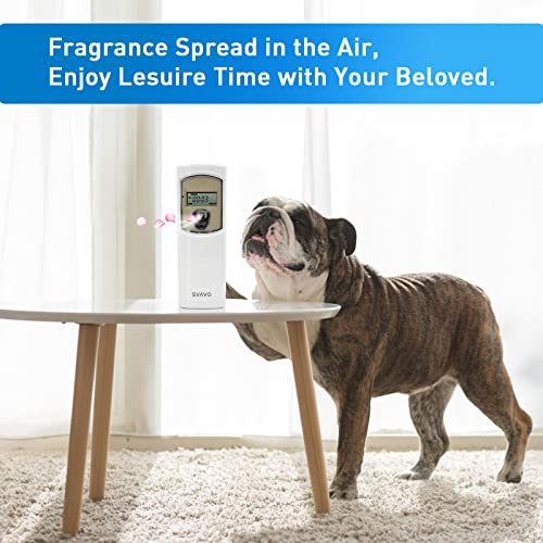 SVAVO Dispensador automático de ambientador LCD, para Montaje en Pared, Aerosoles de Fragancia de pie, dispensador programable, Aroma de Perfume para baño, Dormitorio, Color Blanco