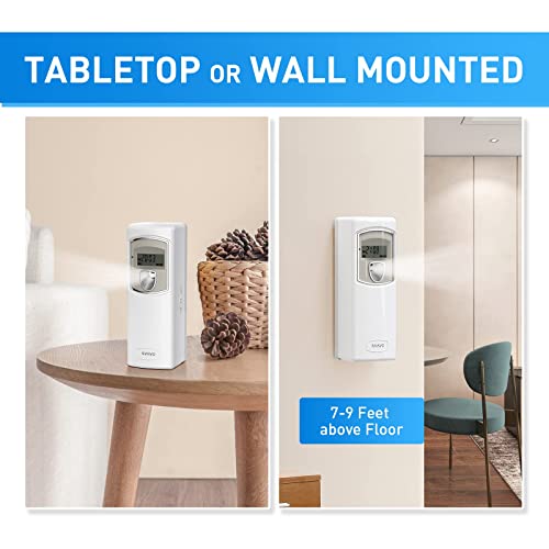 SVAVO Dispensador automático de ambientador LCD, para Montaje en Pared, Aerosoles de Fragancia de pie, dispensador programable, Aroma de Perfume para baño, Dormitorio, Color Blanco