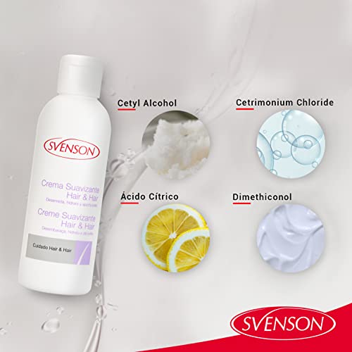 Svenson | Crema Suavizante Hair & Hair | Aporta Hidratación y Suavidad al Cabello | Acondicionador para Pelucas Naturales o Sintéticas | Evita el Encrespamiento y la Rotura del Pelo| 150 ml