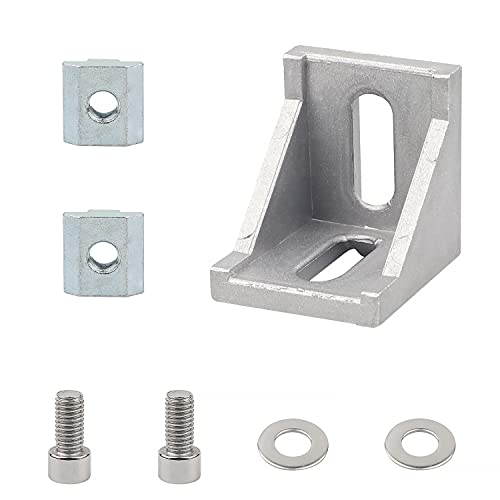 SWAWIS 30 Piezas Soporte de Esquina Forma de L Ángulo Recto, 4040 Perfil de Aluminio Soporte de Ángulo Recto, Soportes de esquina de acero inoxidable