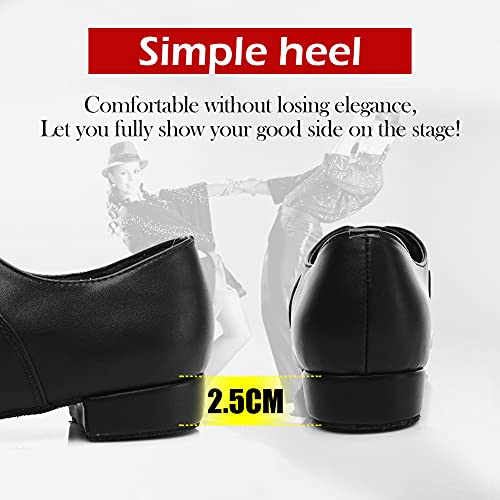 SWDZM Calzado de Danza para Hombre,estándar Latinos Zapatos de Baile Modelo 704 Negro 42 EU/26 CM