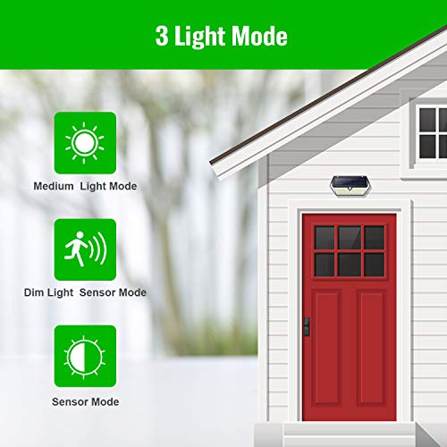 SWEYE Luz Solar Exterior 266LED,【Nueva Versión-Super Brillante 2500lm/2200mAh】Lámpara Solar Jardín Impermeable IP65 con 3 Modos Inteligentes Focos Exterior Solares con Sensor de Movimiento 2-Paquete