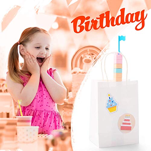 Switory Bolsa de papel Kraft de 50 piezas, bolsa de regalo de compras blanca de 13x9,5x20cm con asas retorcidas para el favor de la fiesta, embalaje, personalización, transporte, venta al por menor