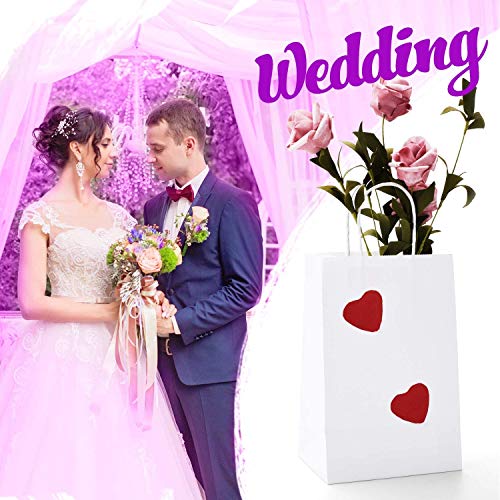 Switory Bolsa de papel Kraft de 50 piezas, bolsa de regalo de compras blanca de 13x9,5x20cm con asas retorcidas para el favor de la fiesta, embalaje, personalización, transporte, venta al por menor
