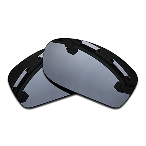 SYEMAX Lentes polarizadas de repuesto compatibles con gafas de sol Oakley Fives Squared – varias opciones, Titanio/plata polarizada, Talla única