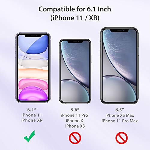Syncwire [3 Piezas] Protector Pantalla Compatible con iPhone 11 / XR, Cristal Templado para iPhone 11 / XR, Soporta 3D Touch, Dureza 9H, 6X más Fuerte, Marco para la Instalación, Sin Burbujas