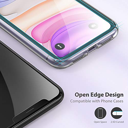 Syncwire [3 Piezas] Protector Pantalla Compatible con iPhone 11 / XR, Cristal Templado para iPhone 11 / XR, Soporta 3D Touch, Dureza 9H, 6X más Fuerte, Marco para la Instalación, Sin Burbujas
