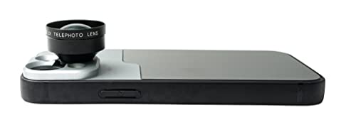 SYSTEM-S Zoom Lente 3X Tele Lente Filtro con Funda Negro para iPhone 13 Mini
