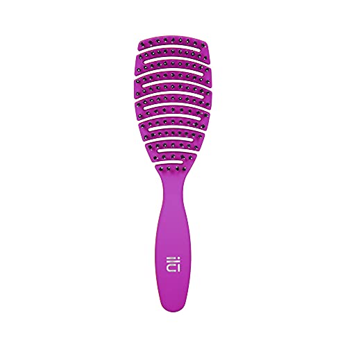T4B Ilu My Happy Color Cepillo Desenredante Ventilado, Antiestático, sin Tirones, Evita Rotura y Pérdida del Cabello, Peinado Fácil e Indoloro, Color Violeta