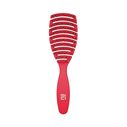 T4B Ilu My Happy Color Cepillo Desenredante Ventilado, Antiestático, sin Tirones, Evita Rotura y Pérdida del Cabello, Peinado Fácil e Indoloro, Color Rojo