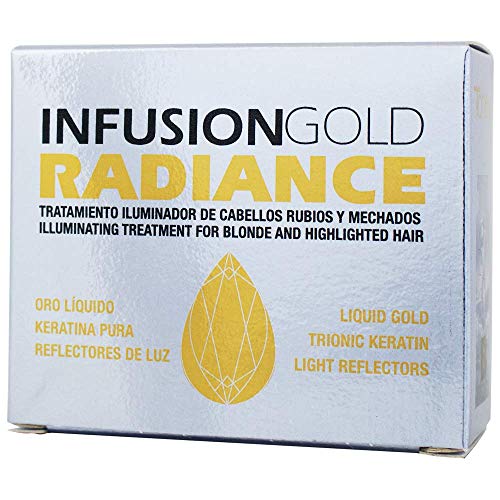 Tahe, 12073173, Infusion Gold Radiance Tratamiento Iluminador de Cabellos Rubios y Mechados con Oro Líquido y Keratin Pura, 2 x 10 ml