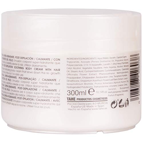 Tahe Laser System Emulsión Corporal Post-Depilación Piloretard/Crema Corporal Retardadora de Crecimiento del Vello, 300 ml