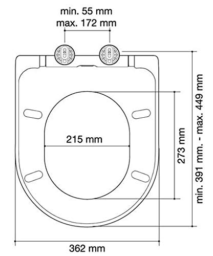 Tapa y asiento de inodoro con caída amortiguada compatible con Meridian Roca - (Modelo Antiguo)
