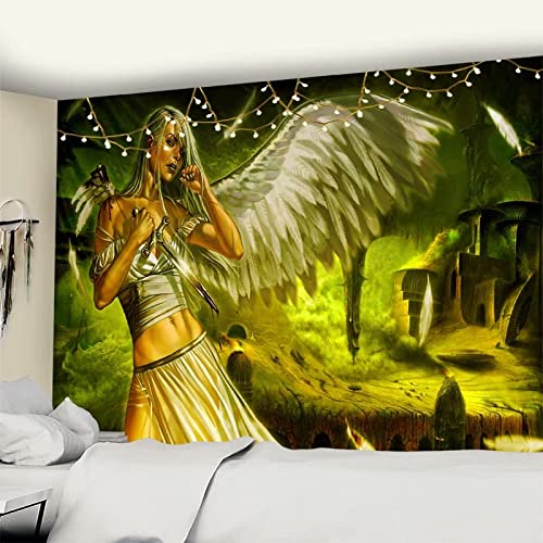 Tapiz de diablo y ángel para colgar en la pared mágico colorido bohemio para colgar en la pared manta colgante de tela A2 180x230cm