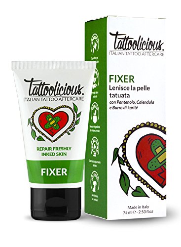 Tattoolicious FIXER - Crema Calmante para tatuajes recién hechos, con Ingredientes Bio Activos con propiedades calmantes y suavizantes, 75 ml